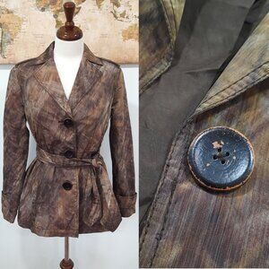 Wood button trench coat - Think Tank brand